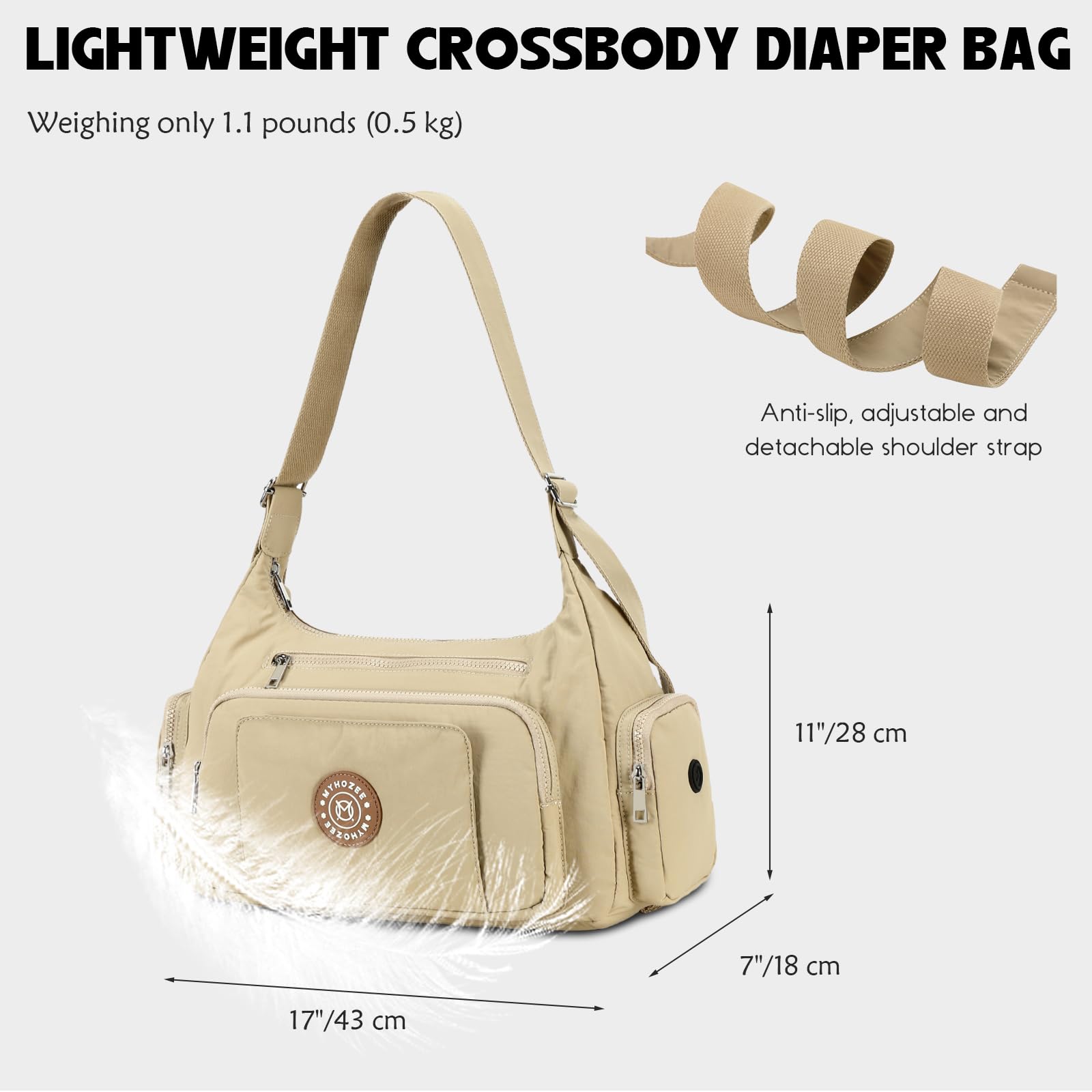 MYHOZEE Puffer Crossbody Bag insulated bottle pocket keeps milk warm on the go.