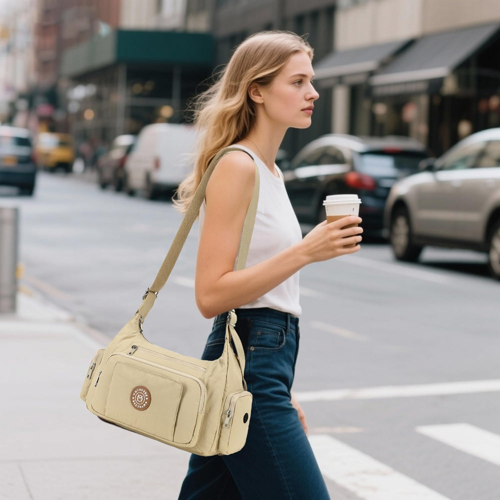MYHOZEE Puffer Crossbody Bag adjustable strap offers hands-free wear.