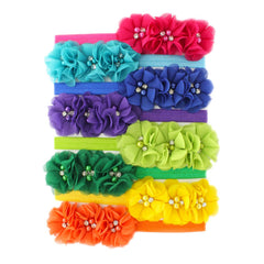 My Lello baby flower headbands beaded trio ideal for newborn photography.