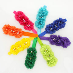 My Lello baby flower headbands bright colors suit holidays and dress-up.