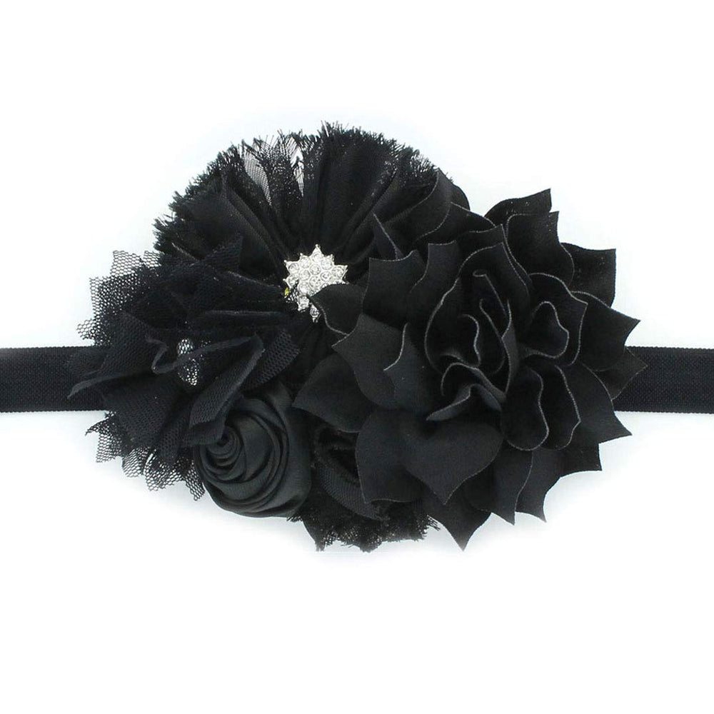 My Lello headband flower-cluster detail enhances vintage outfits for portraits.