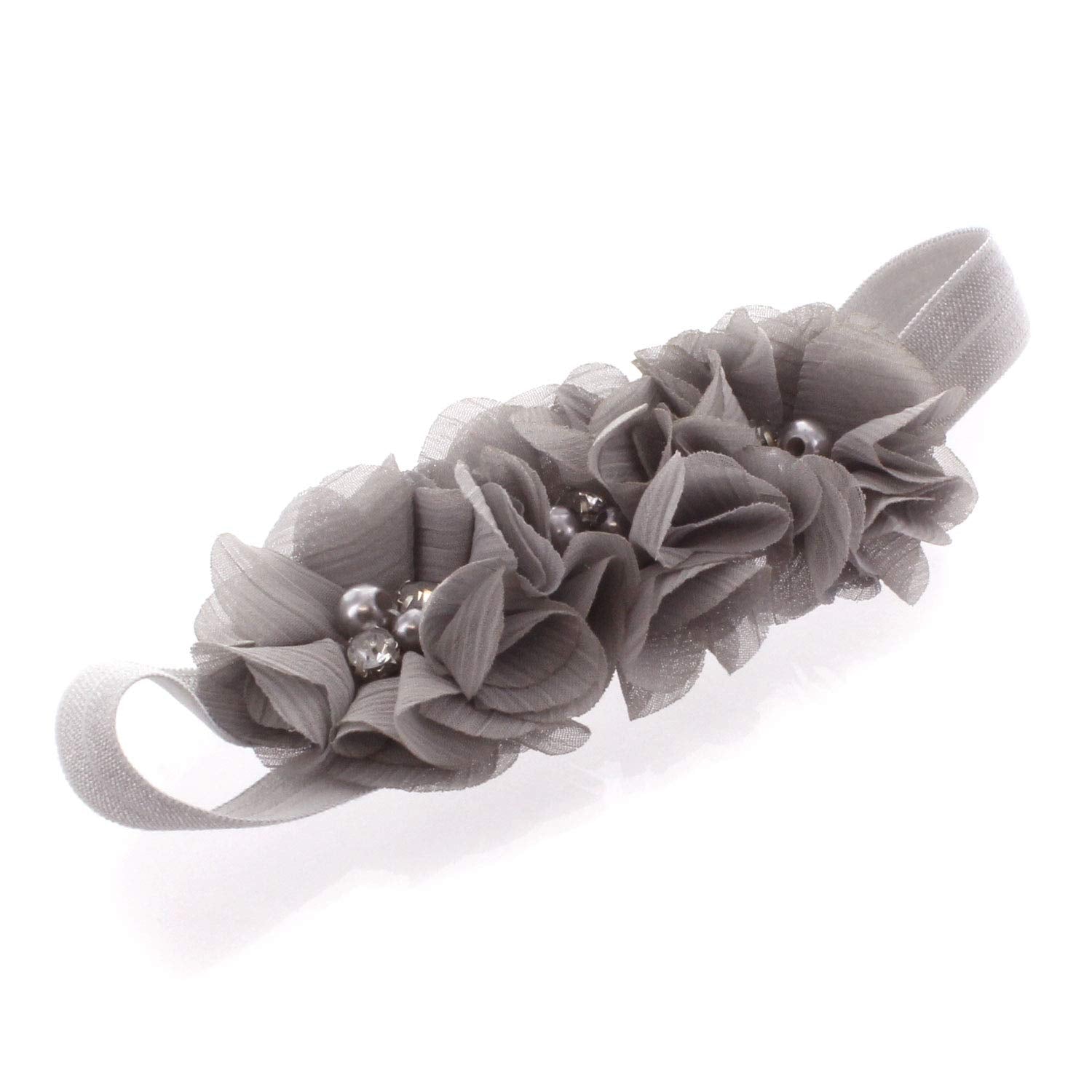 Soft chiffon fabric with rhinestones on My Lello headbands