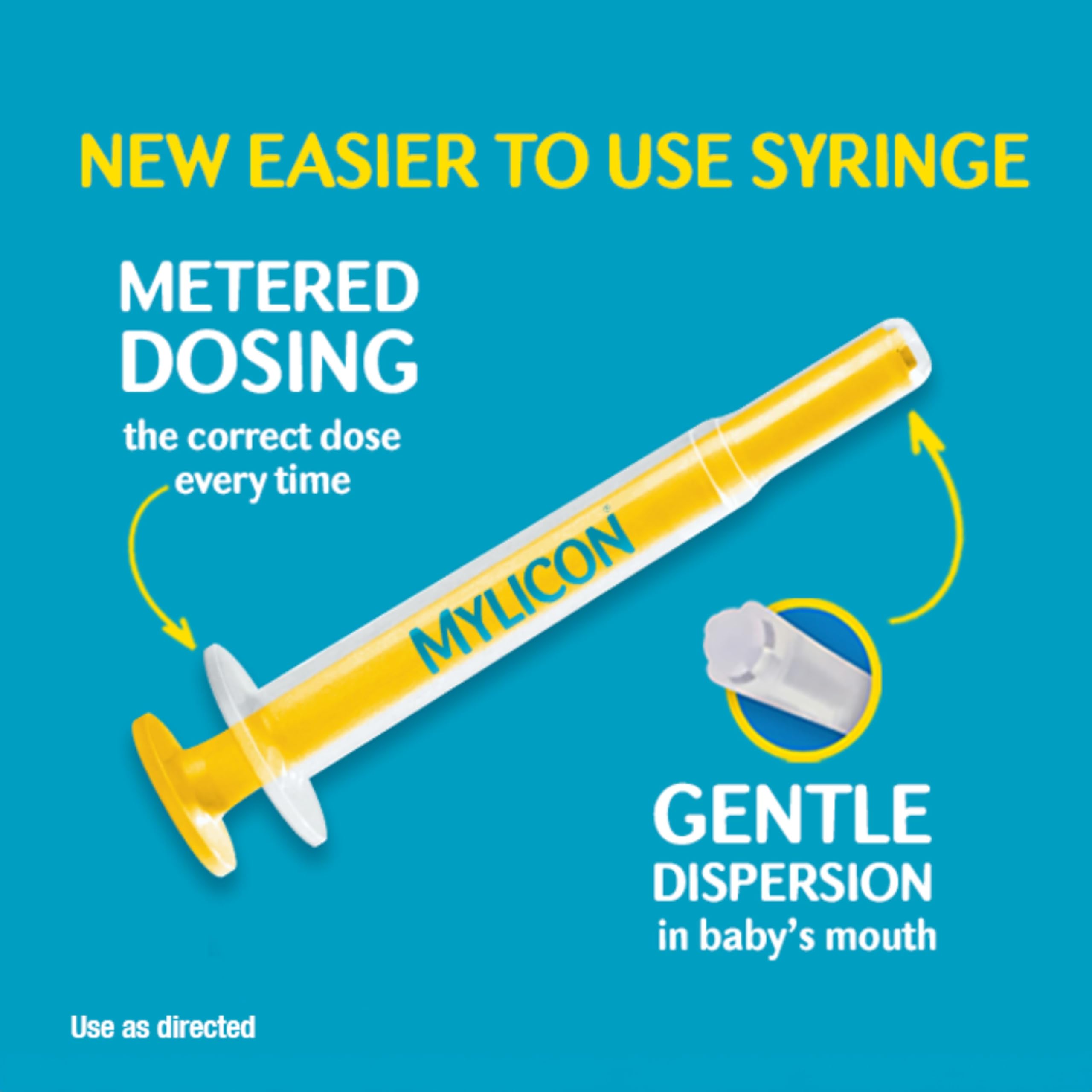 Close-up of the dosing syringe for easy infant dosing.