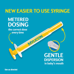 Close-up of the dosing syringe for easy infant dosing.