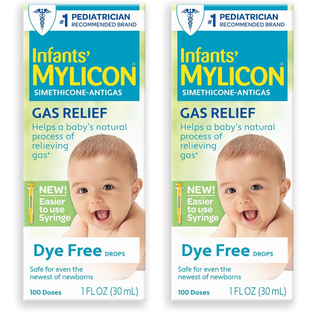 MYLICON dye-free gas relief bottle ready for baby comfort.