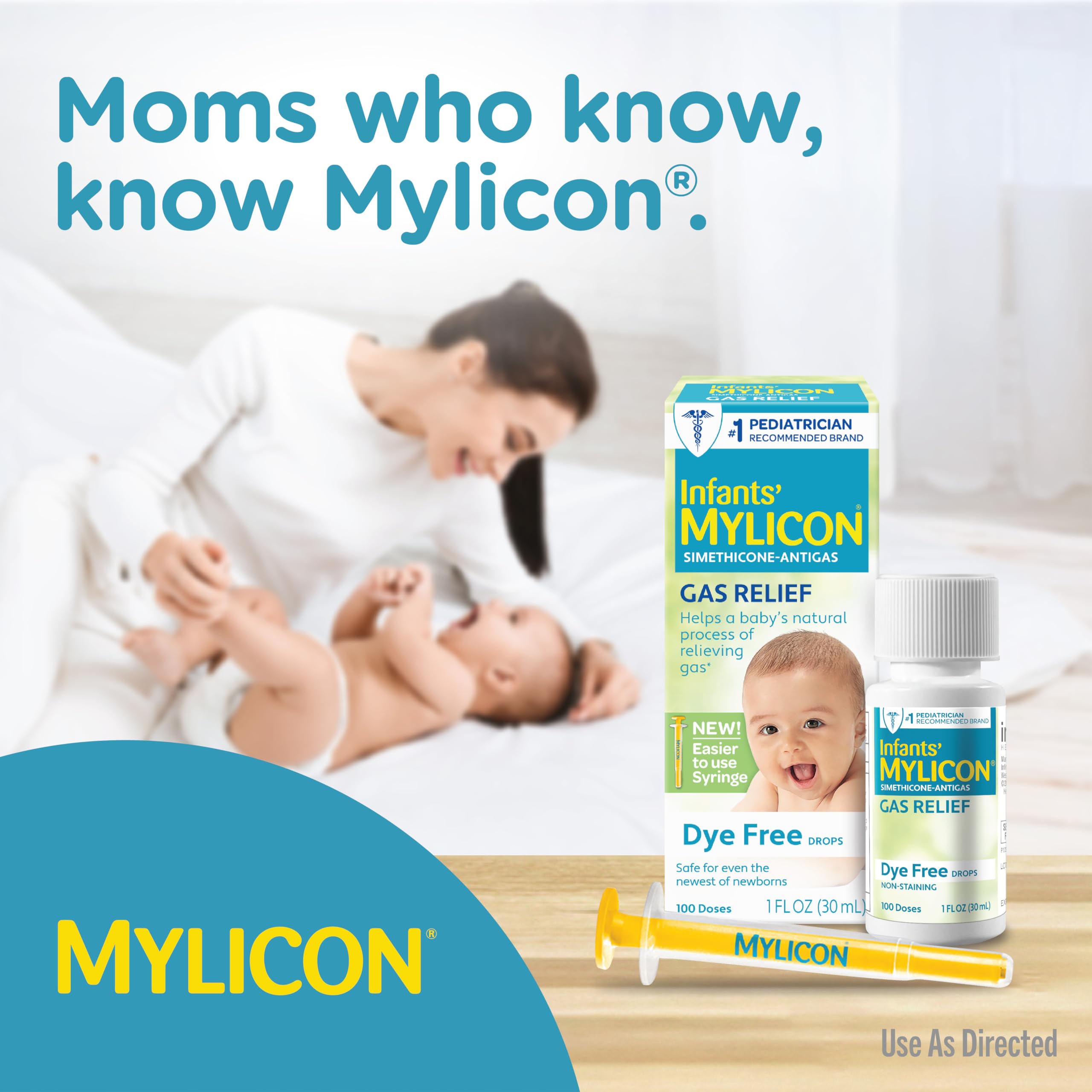 One-ounce Mylicon bottle ensures multiple doses without frequent refills.