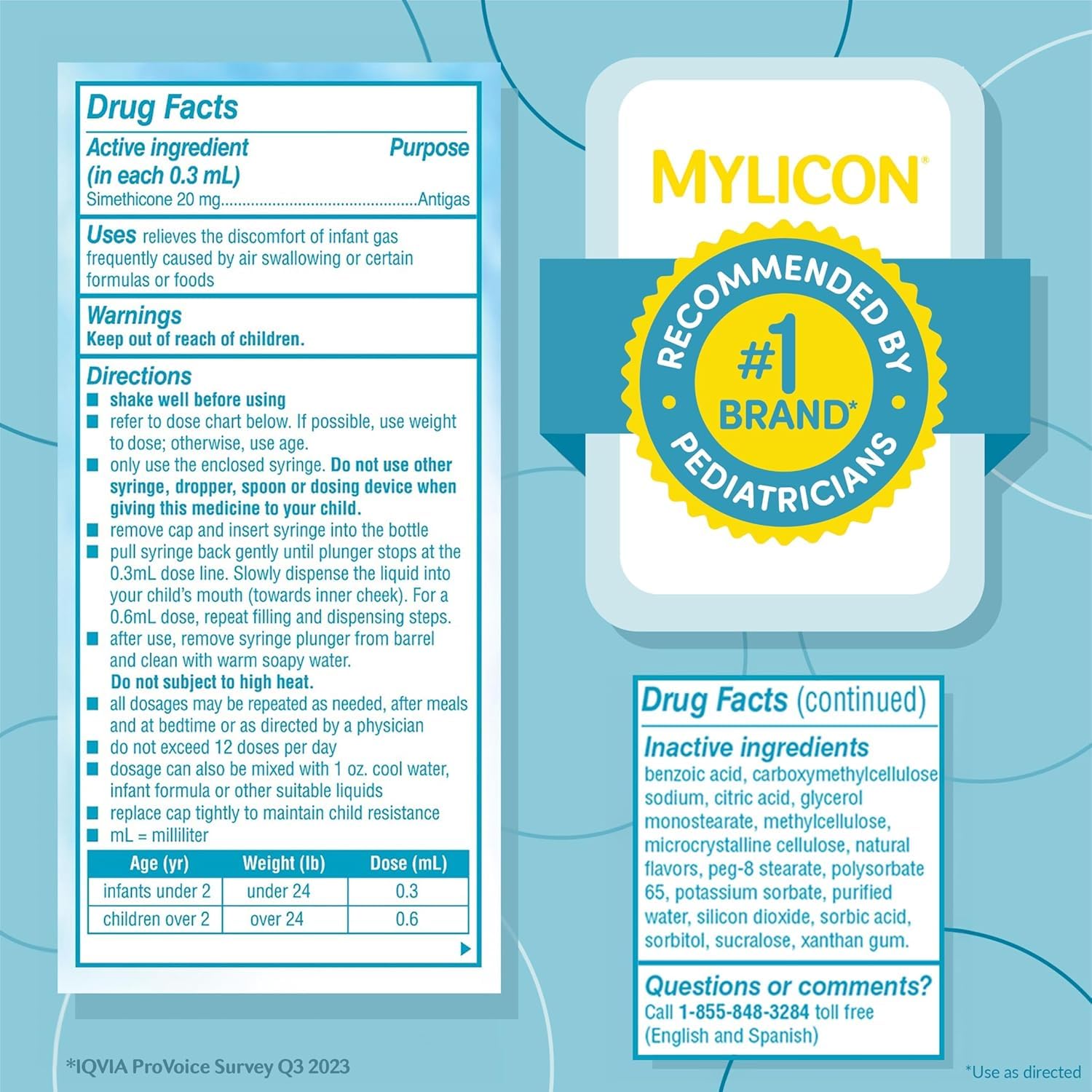 MYLICON newborn-friendly use guide accompanies dosing.
