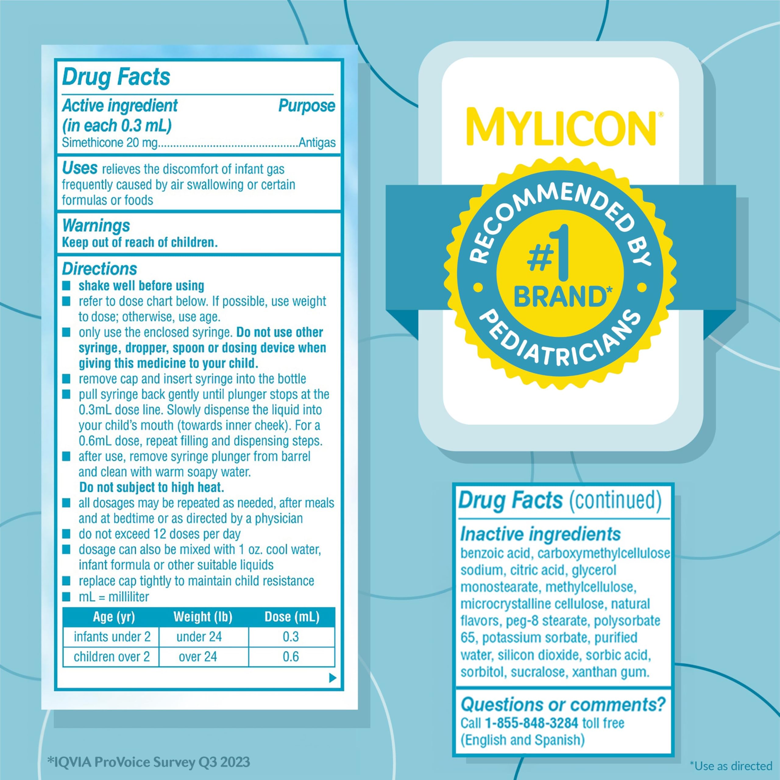 One-ounce MYLICON bottle ready for daily use.