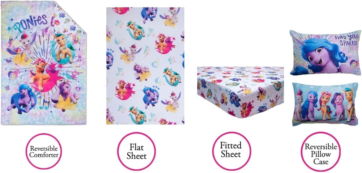 My Little Pony fitted sheet soft microfiber adds gentle comfort.