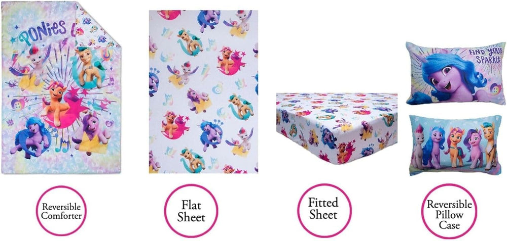 My Little Pony fitted sheet soft microfiber adds gentle comfort.