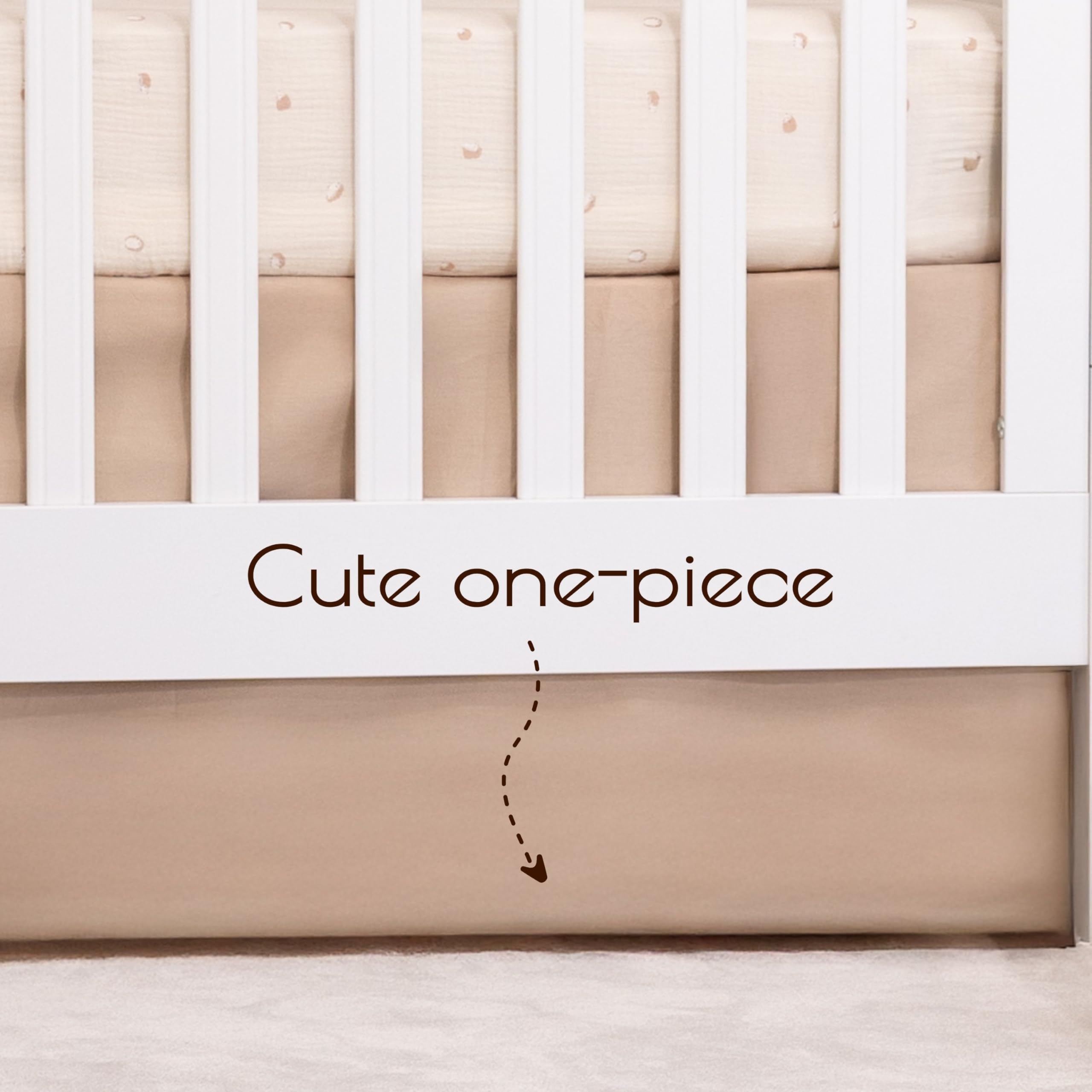 MY LITTLE ZONE brown crib skirt packaging demonstrates gift-ready presentation for baby showers