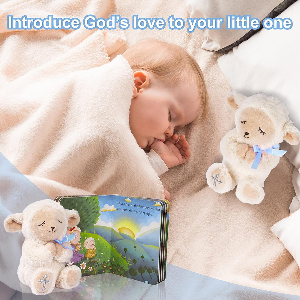 MyMateZoe bedtime routine with lamb fosters comfort and quiet prayer moments.