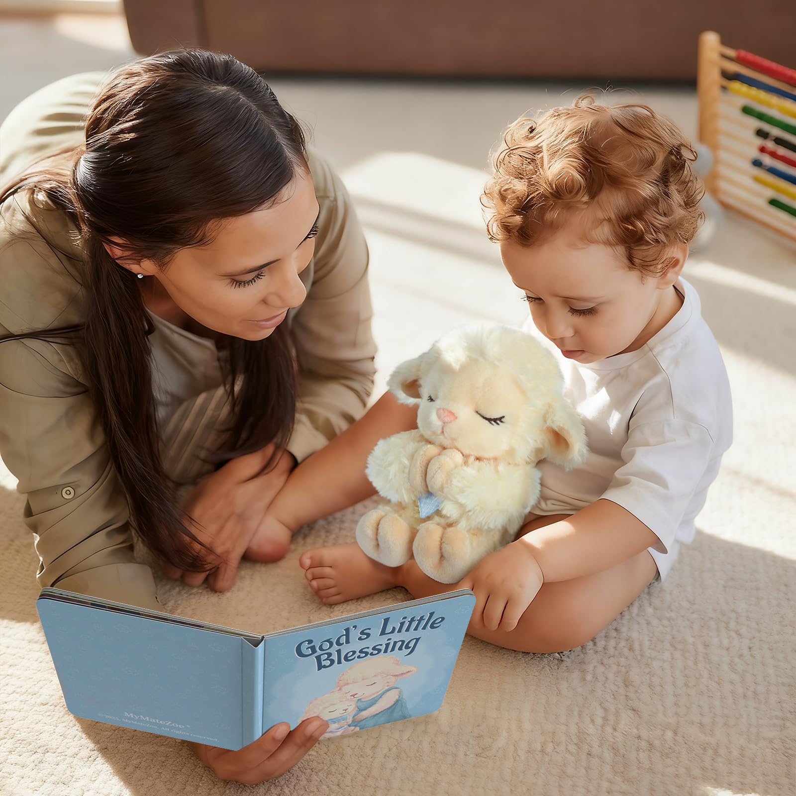 MyMateZoe musical praying lamb plush toy: soothing night-time moments