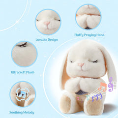 MyMateZoe praying bunny plush soft 9-inch companion for bedtime prayers