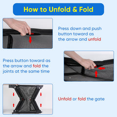 MYPIN 28-43 inch adjustable width gate extended to fit wide openings.