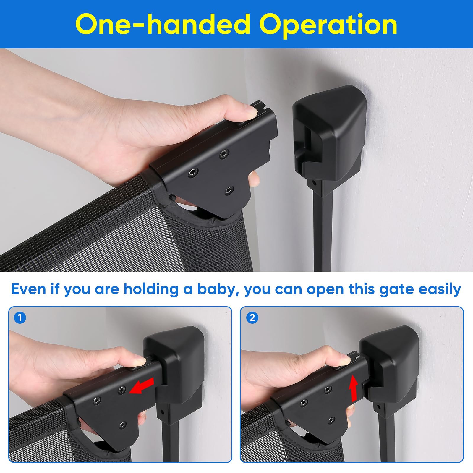 MYPIN auto-close, one-handed operation for easy doorway access.