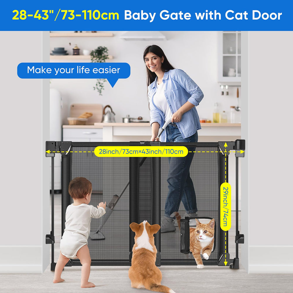 MYPIN heavy-duty material resists pet impact while keeping children secure.