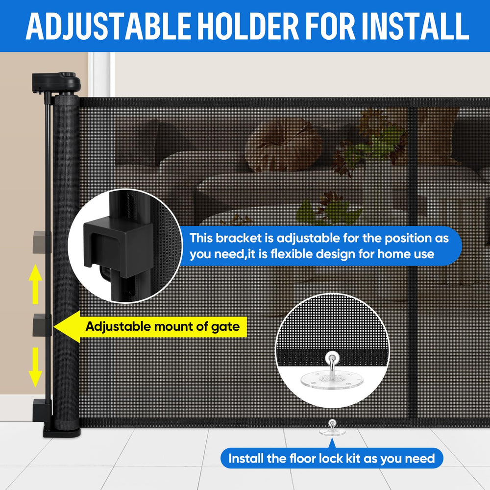 MYPIN one-handed operation gate enables easy opening while carrying a child.