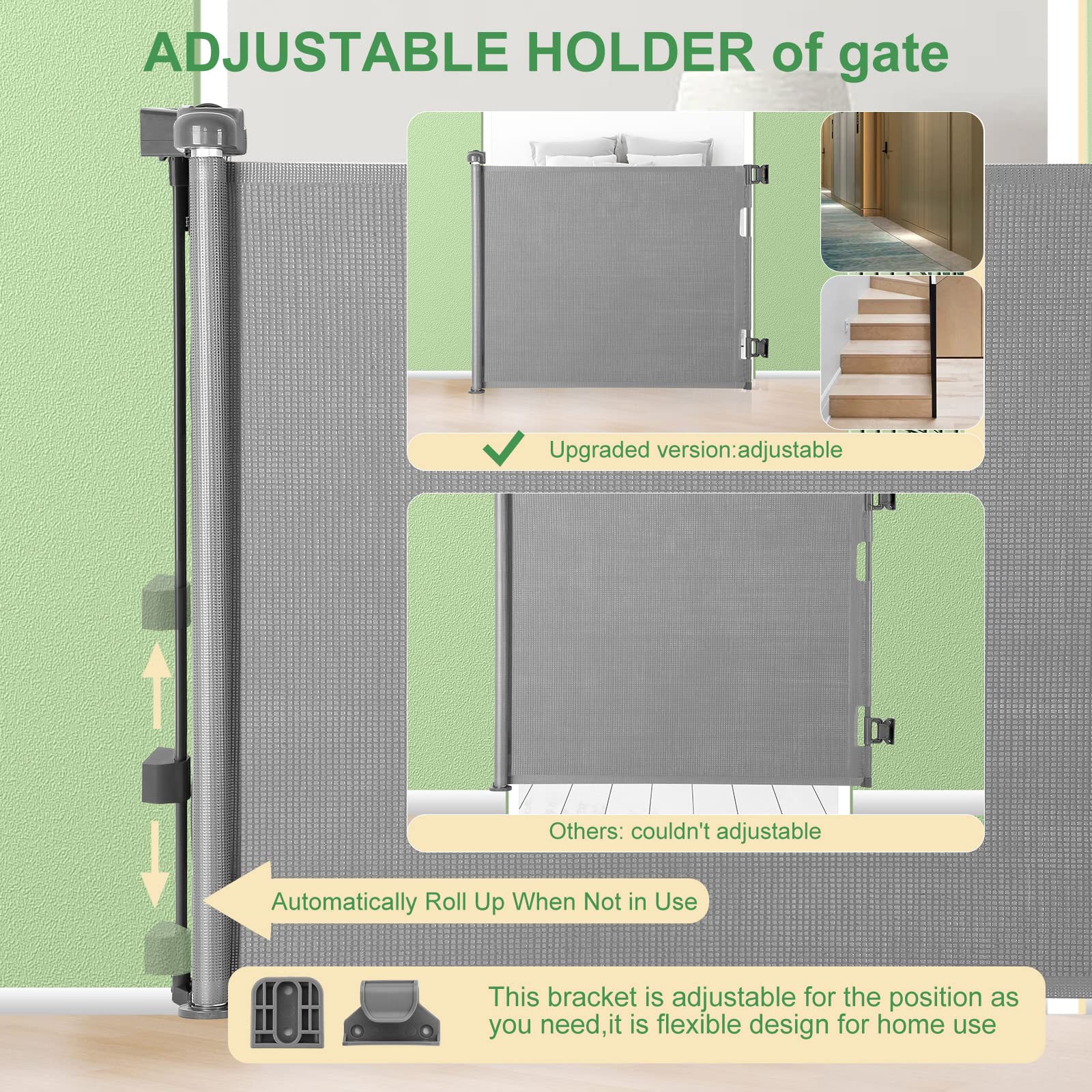 MYPIN gate extends to 71 inches for wide openings and hallways.