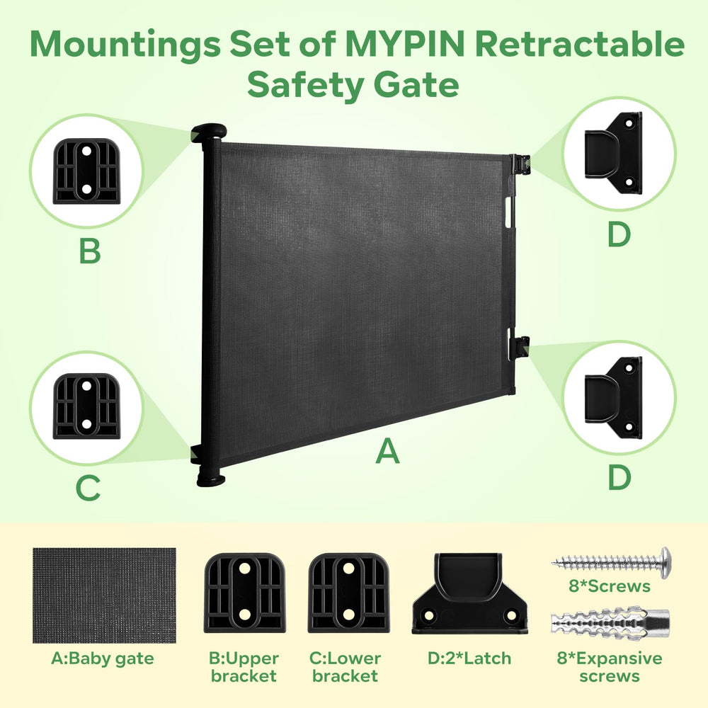 MYPIN retractable gate latches with quick-release safety for convenient use