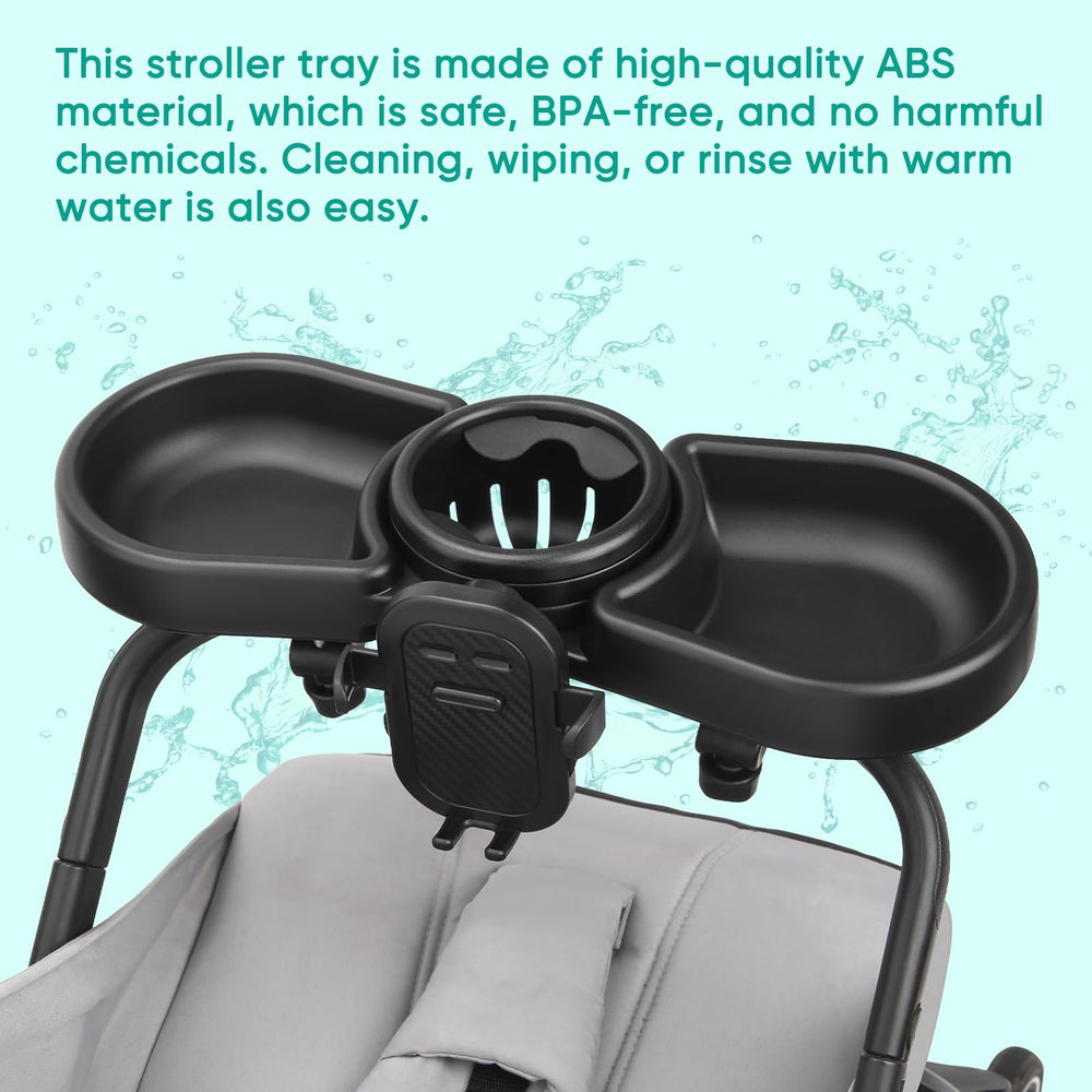 MYPIN snack tray deep compartment prevents spills and toy loss.
