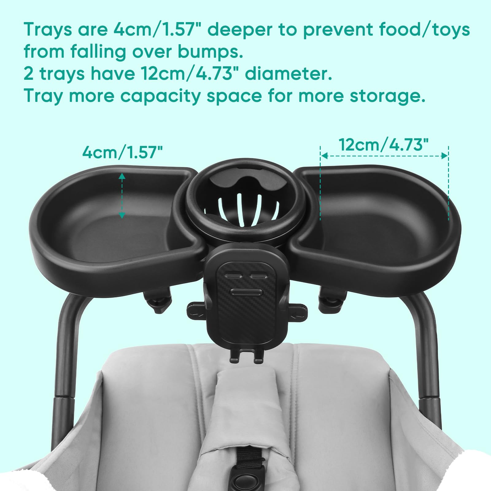 MYPIN tray fits Uppababy, Nuna, Bugaboo and more with wide compatibility.
