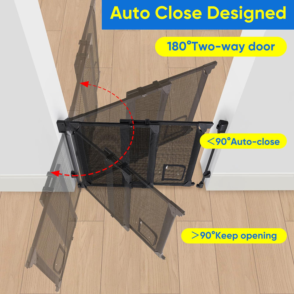 MYPIN walk-through gate suitable for house, stairs, and doorways.