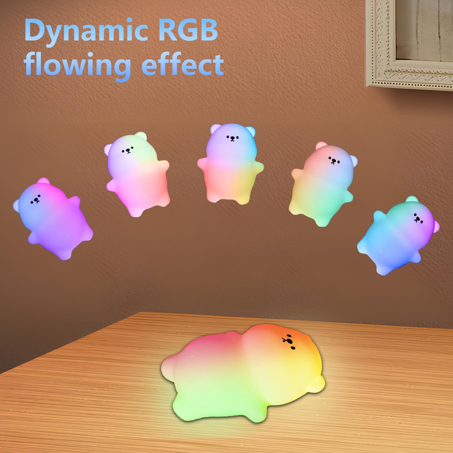 Myratts Cute Lying Bear Night Light with brightness control for mood lighting.