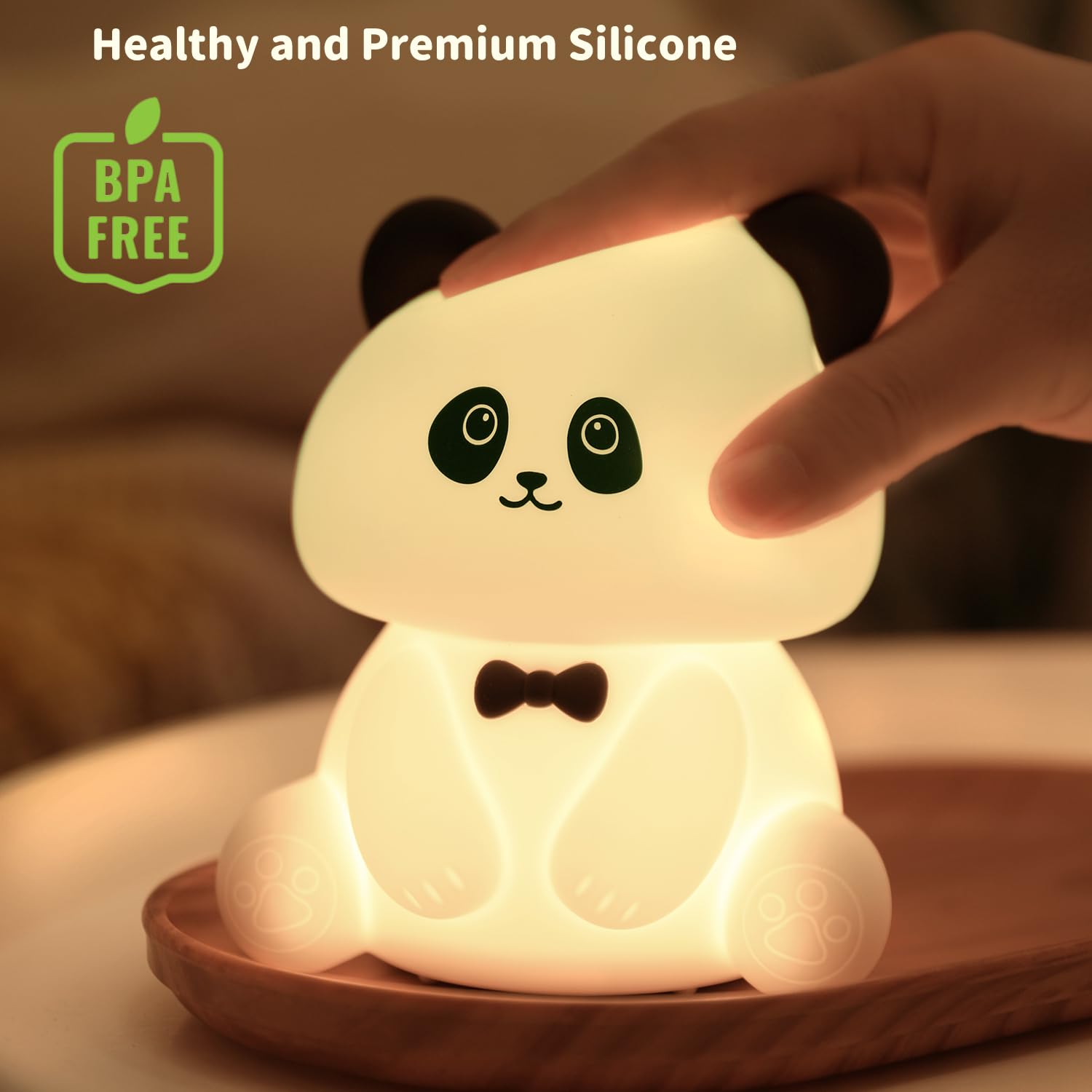 Myratts Panda Night Light USB charging port visible for portable charging on trips