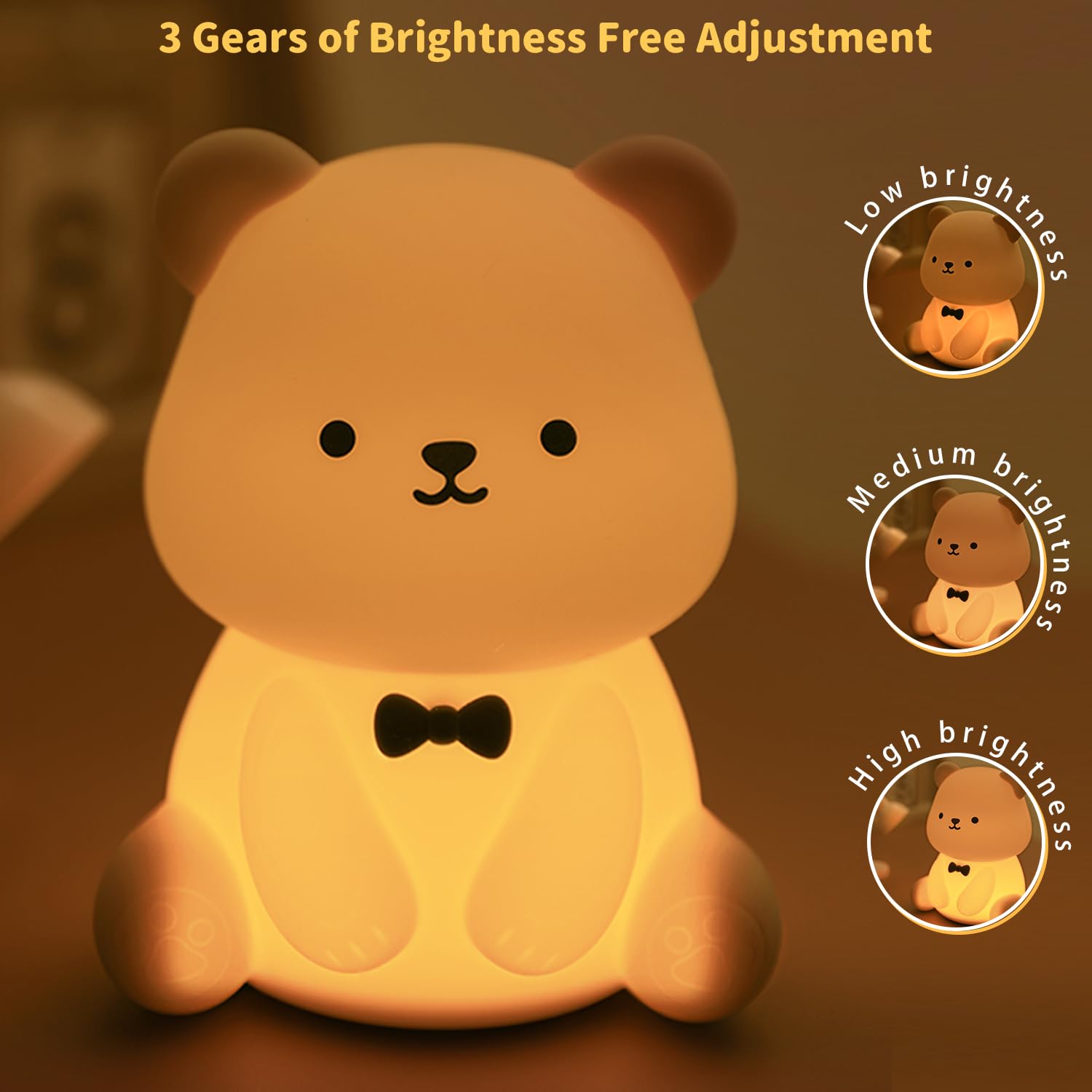 Myratts teddy bear nightlight USB charging design for travel