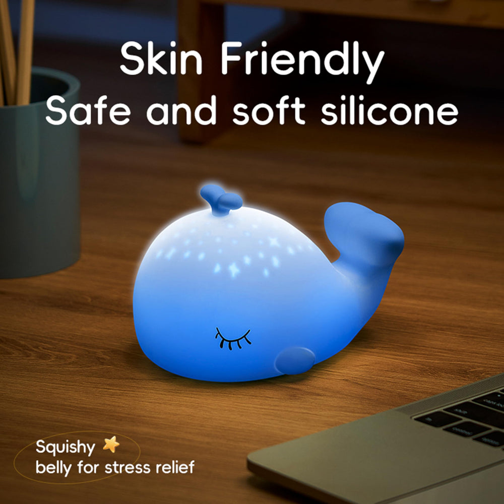 Myratts Whale Night Light 30-minute timer supports automatic shutoff.