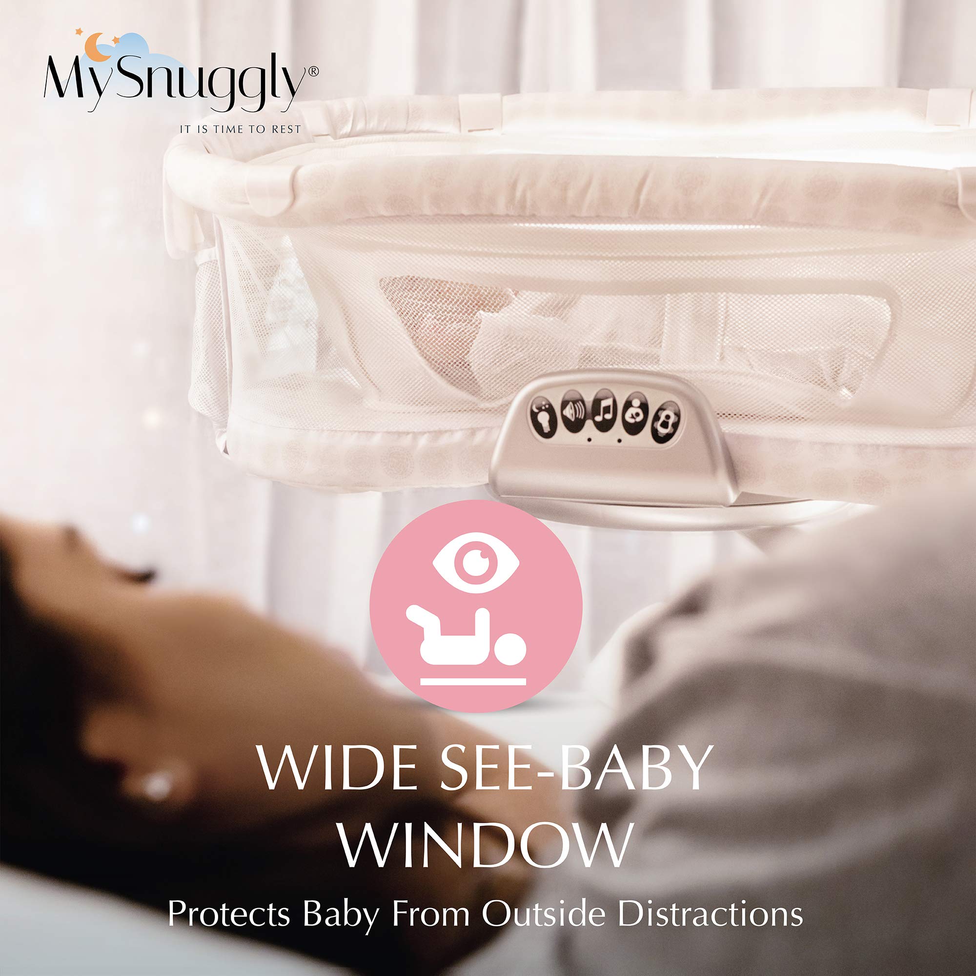 MySnuggly Sleep Solution close-up highlights breathable 3D mesh and soft cotton.