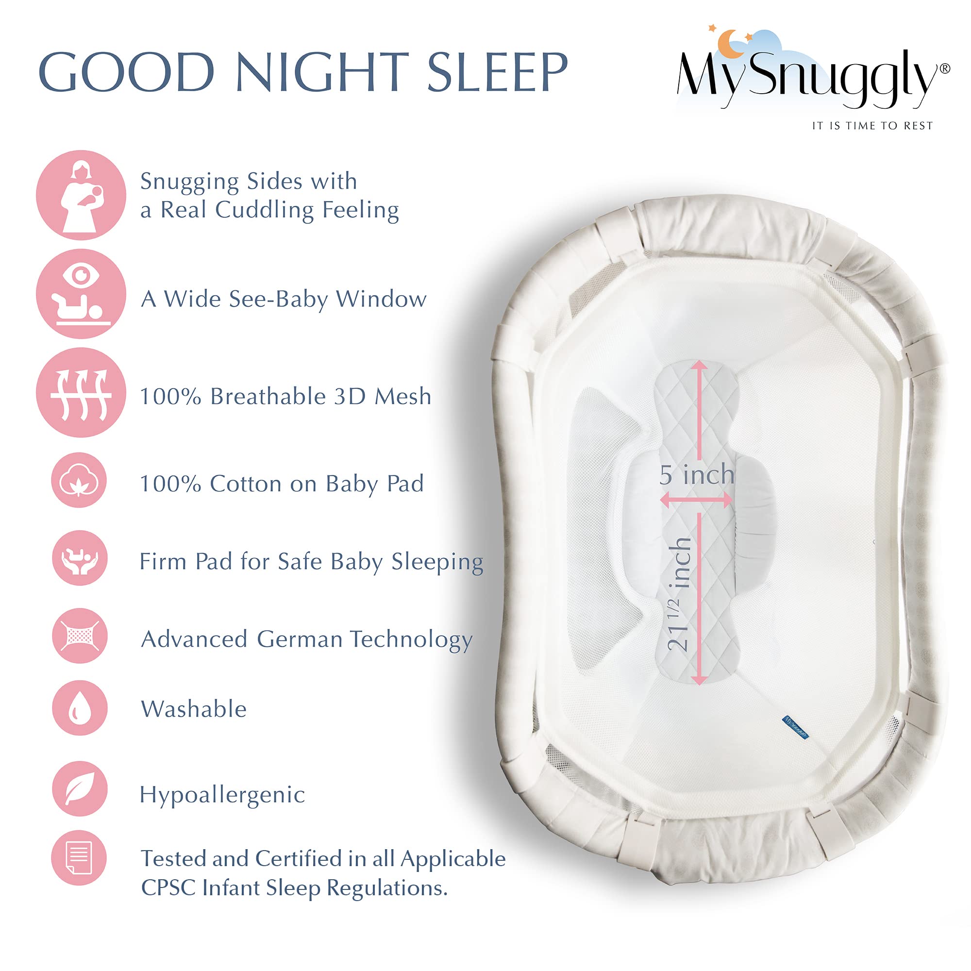 MySnuggly Sleep Solution installation view shows easy Halo 3.0 setup.