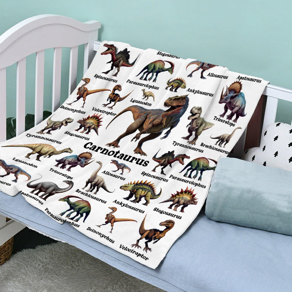 MYSTCOVER Dinosaur Blanket draped on couch ideal for family movie night comfort