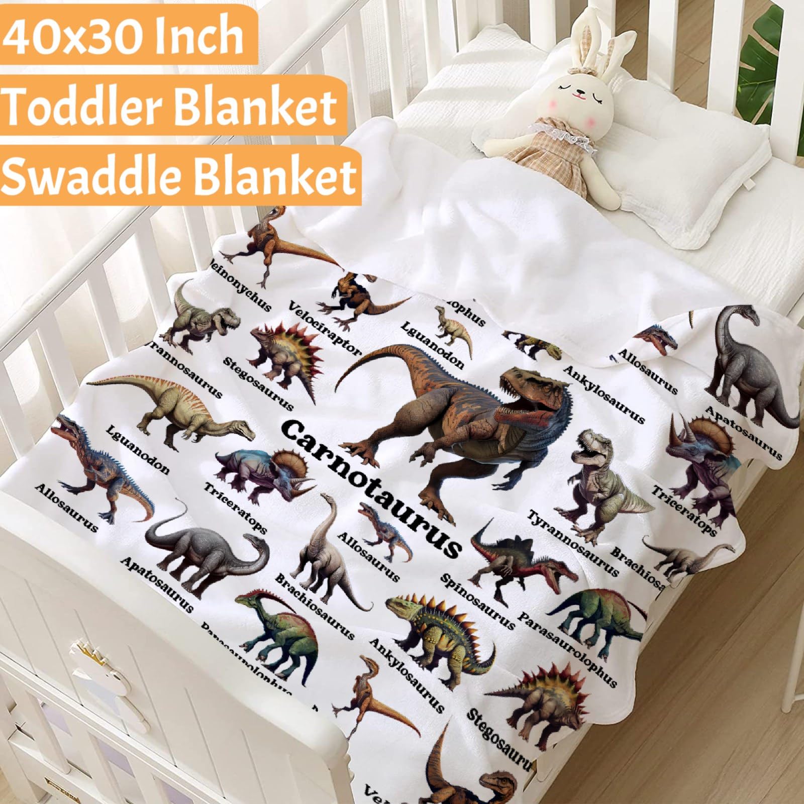 MYSTCOVER Dinosaur Blanket on bed demonstrates lightweight warmth for restful sleep