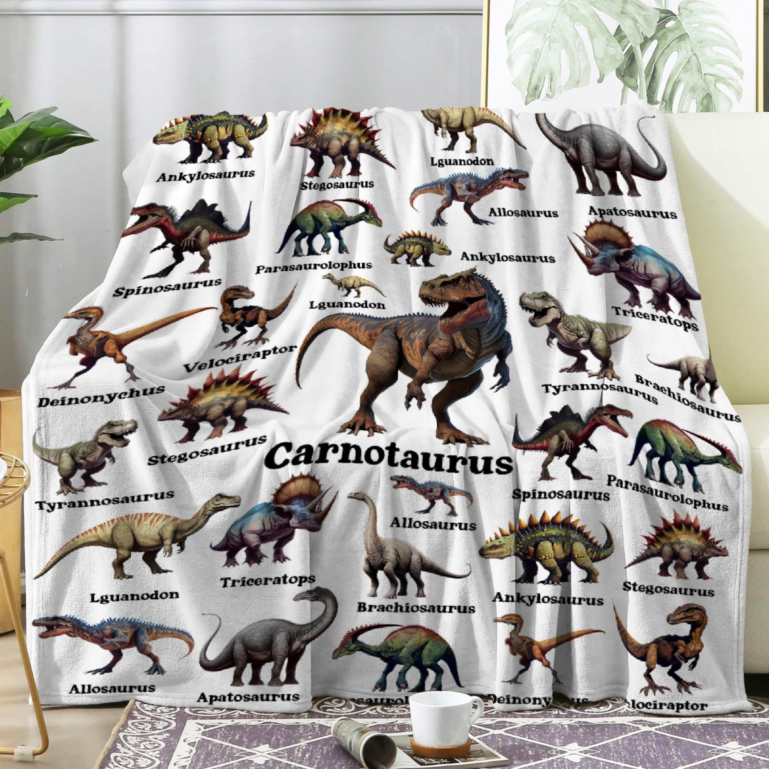 MYSTCOVER Dinosaur Blanket outdoor picnic-ready warmth for on the go