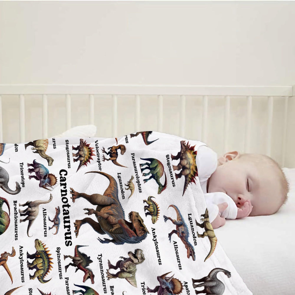 MYSTCOVER Dinosaur Blanket toddler 40x30 for cuddly travel and naps