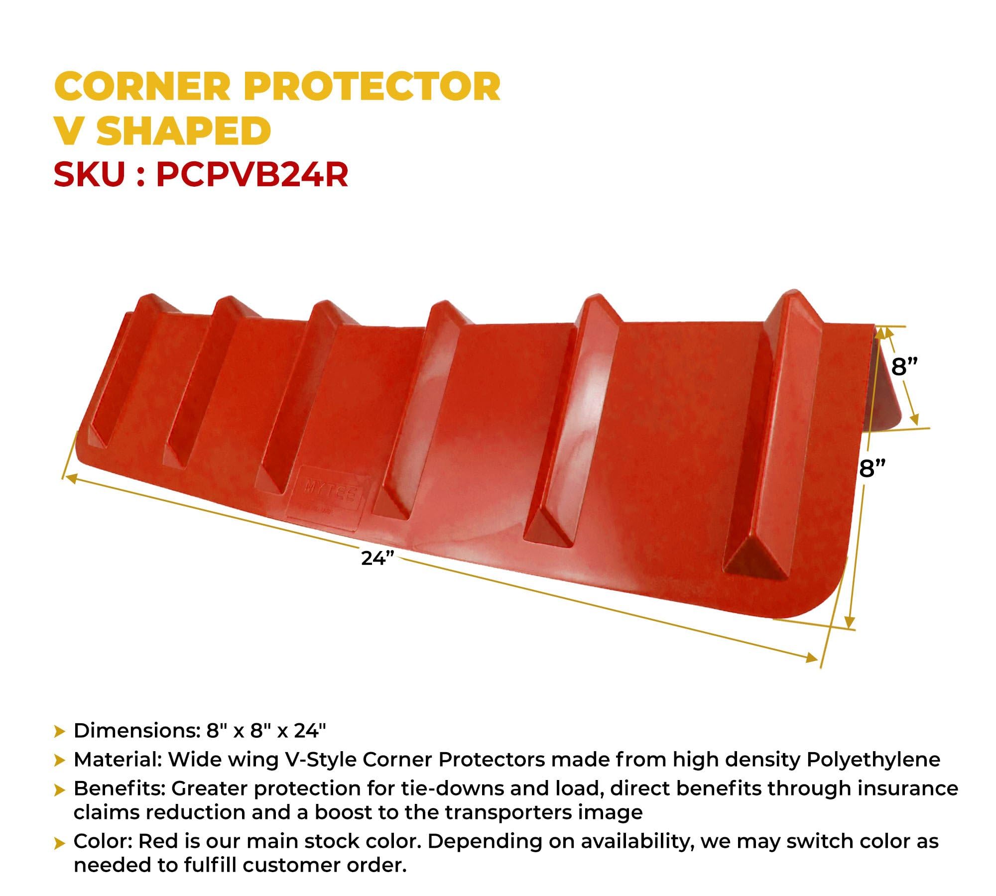 Mytee Products red corner protector 10-pack ready for stacking and quick deployment.