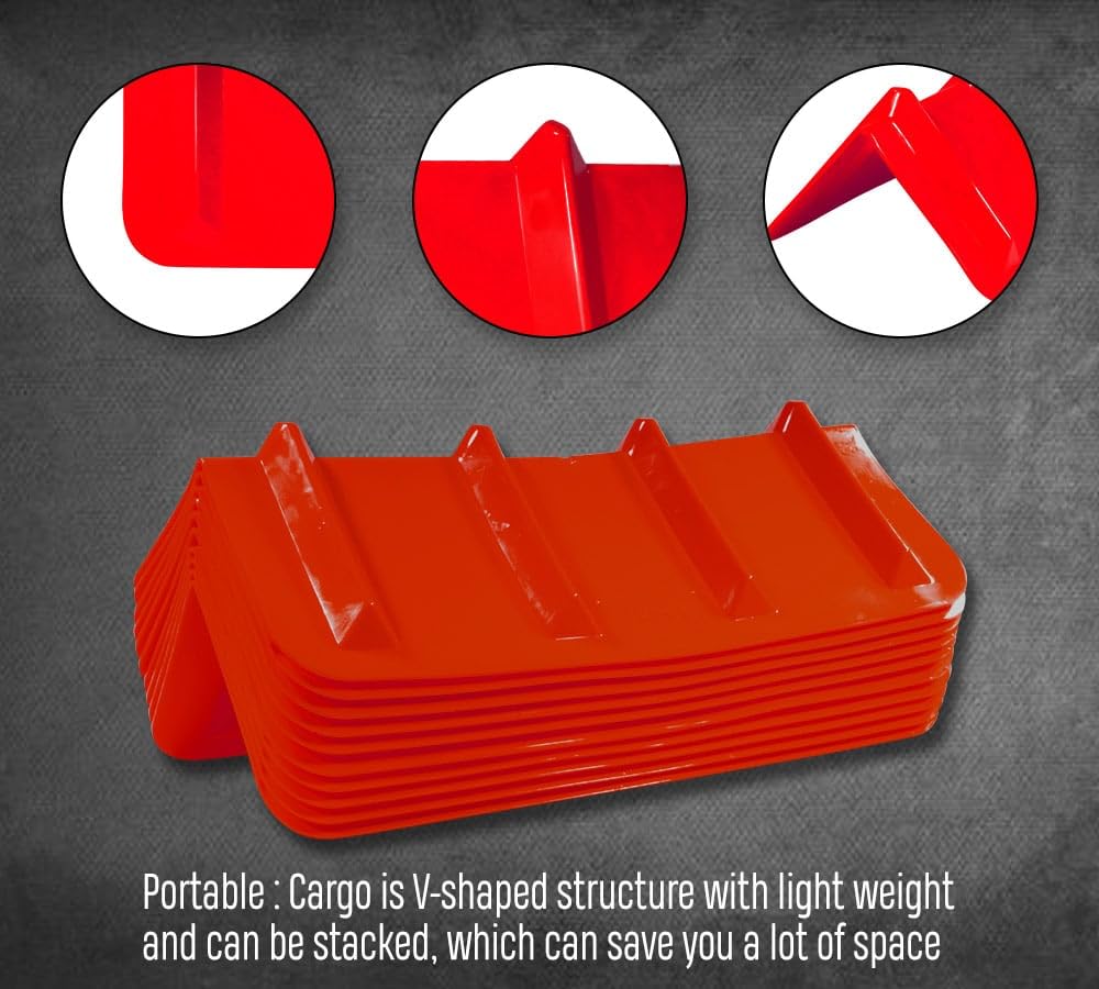 Mytee Products red V-shape corner protector closeup highlights durable high-density polyethylene.