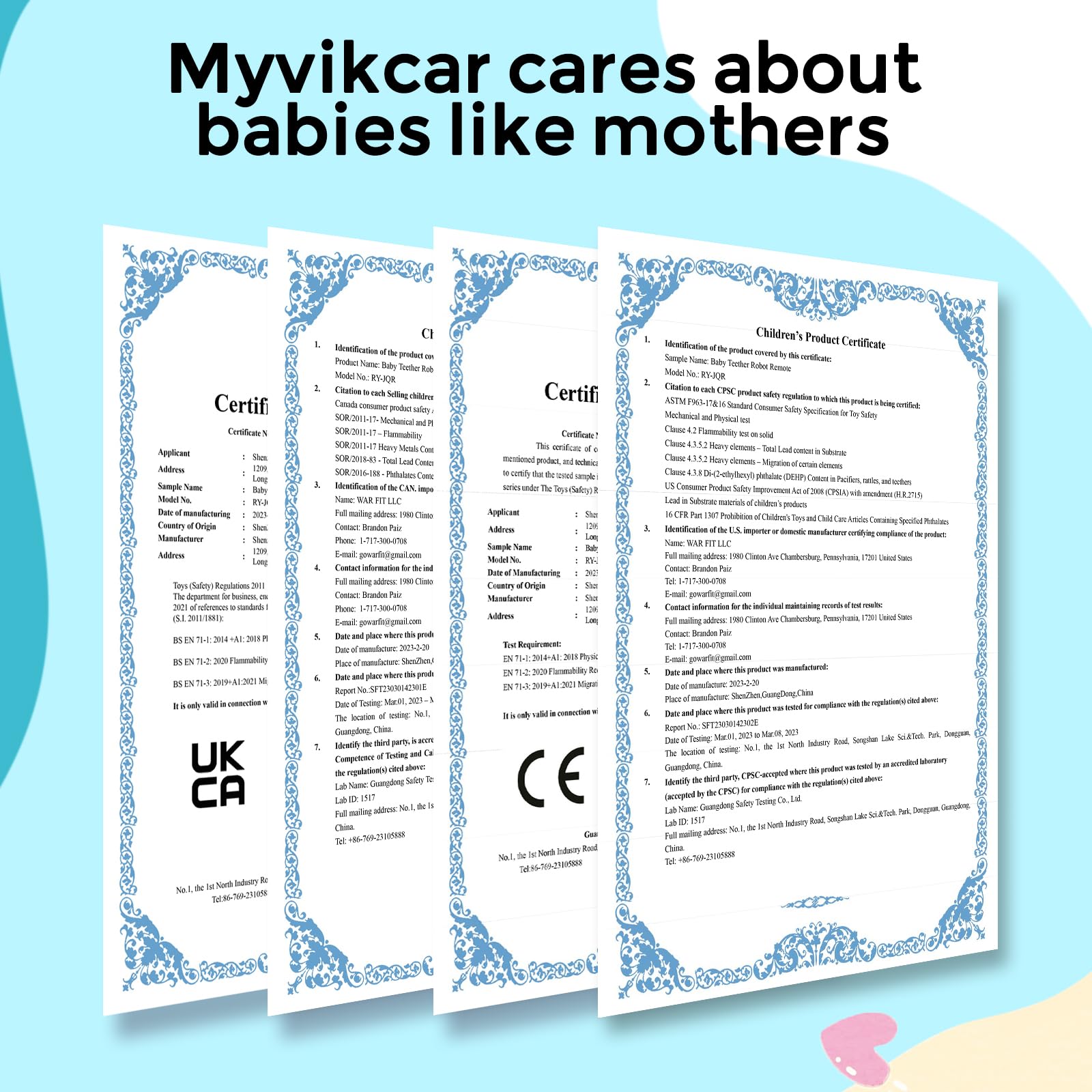 Myvikcar USB-charging teether enabling mess-free long play sessions.