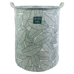 Mziart large foldable laundry basket with leaf pattern for organized clothes