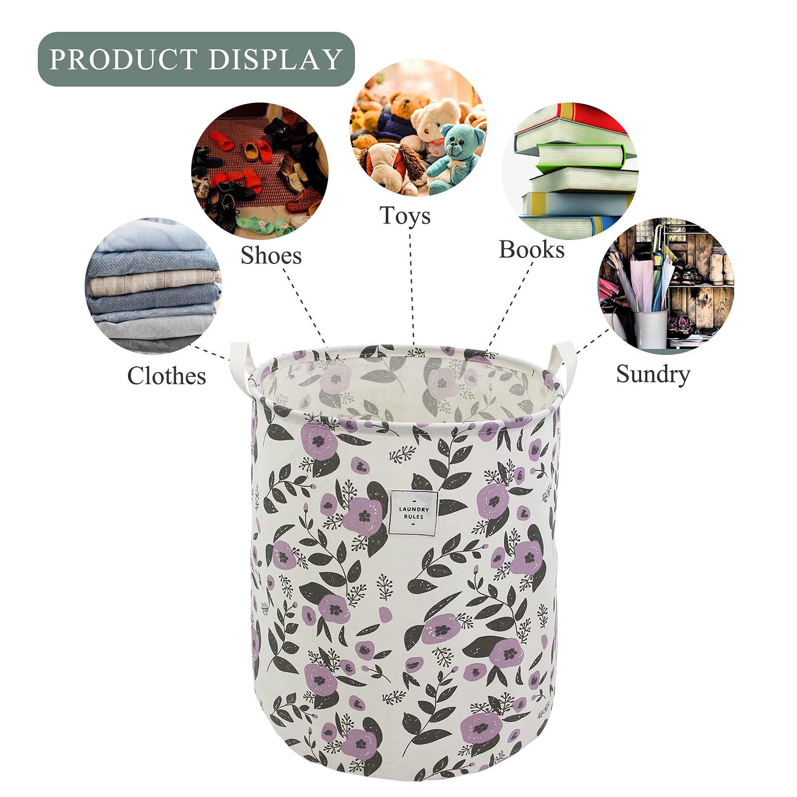Mziart 62.5L capacity laundry basket ready for large loads.