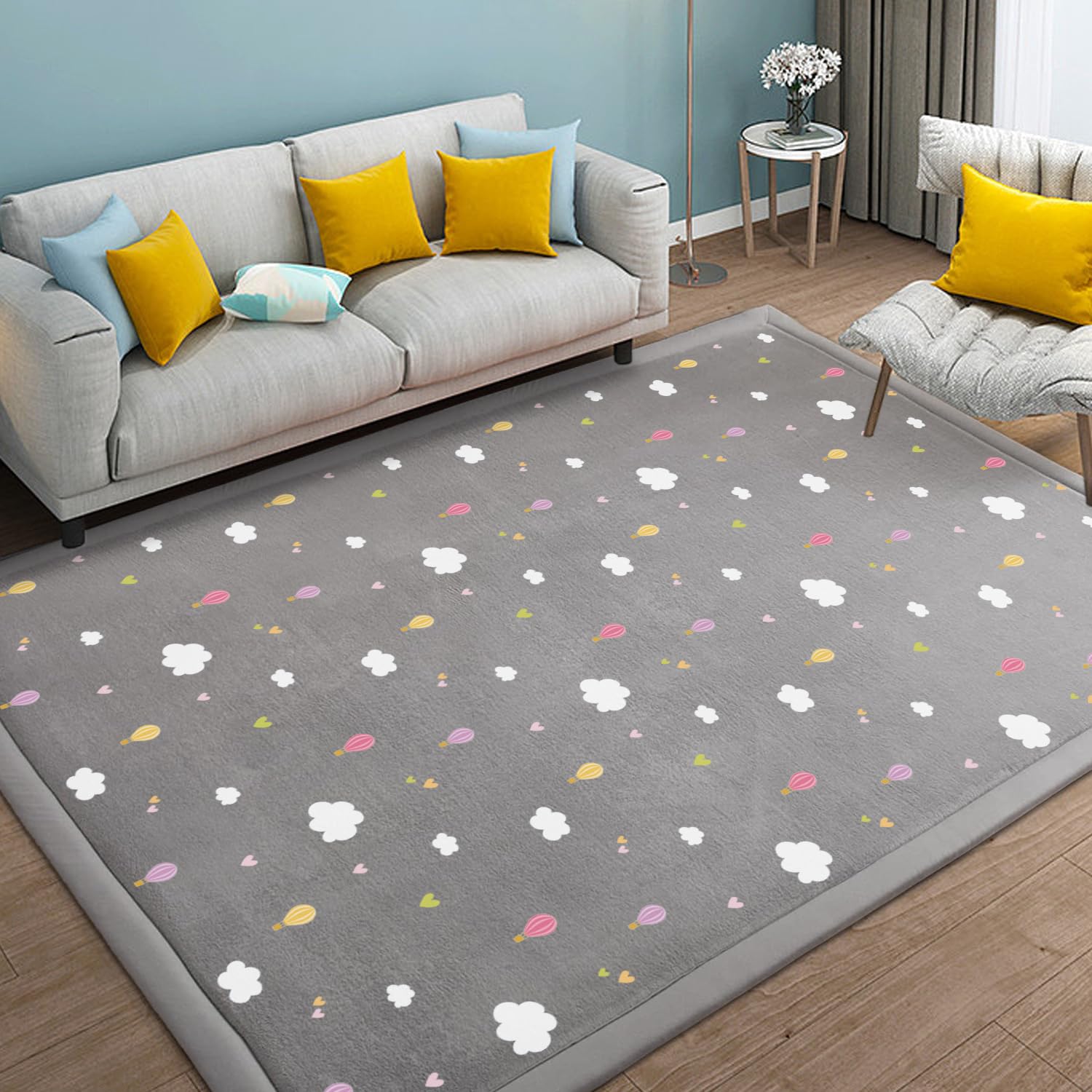 N&V coral velvet baby play mat wide view for spacious crawling area