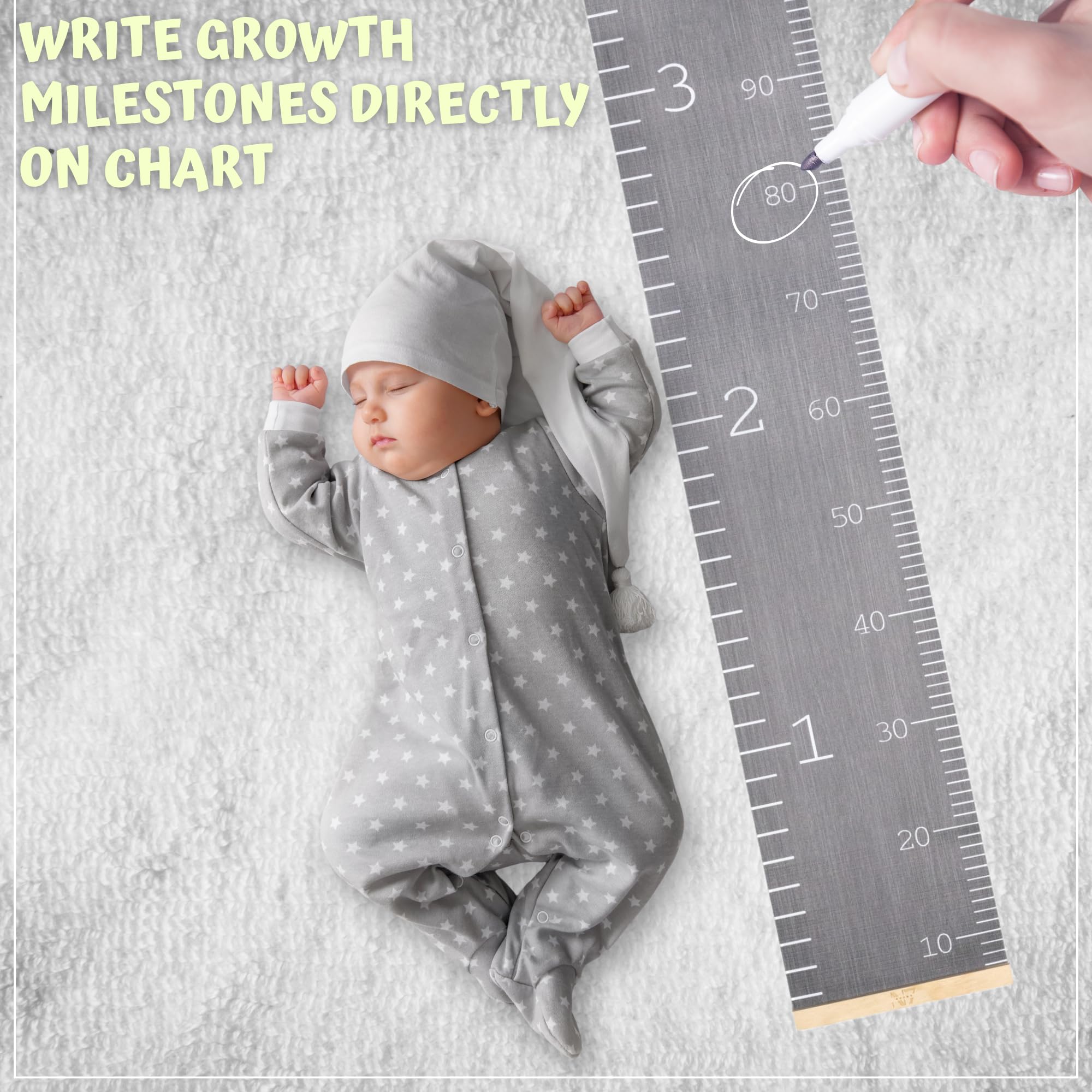 N7&Kent Growth Chart neutral color palette complements various kid rooms