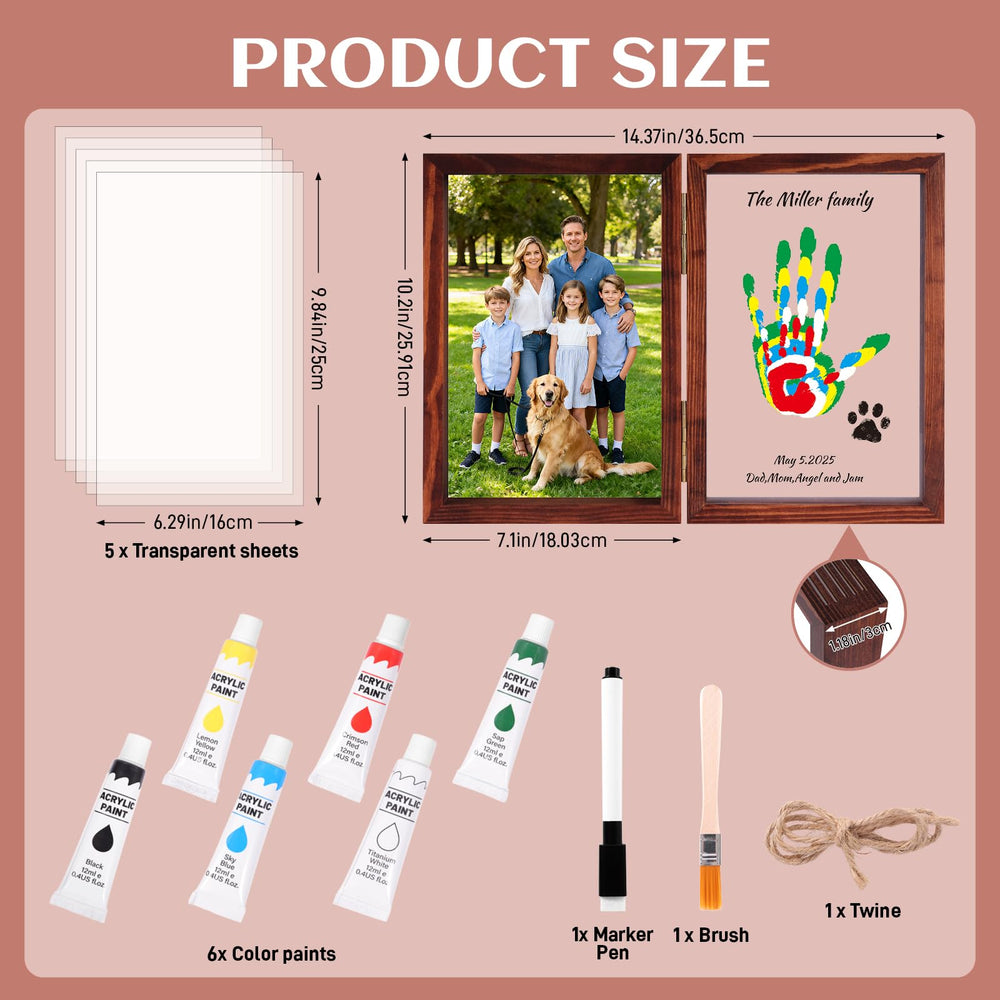 Nabance child handprint imprint close-up with gentle pigments and setup