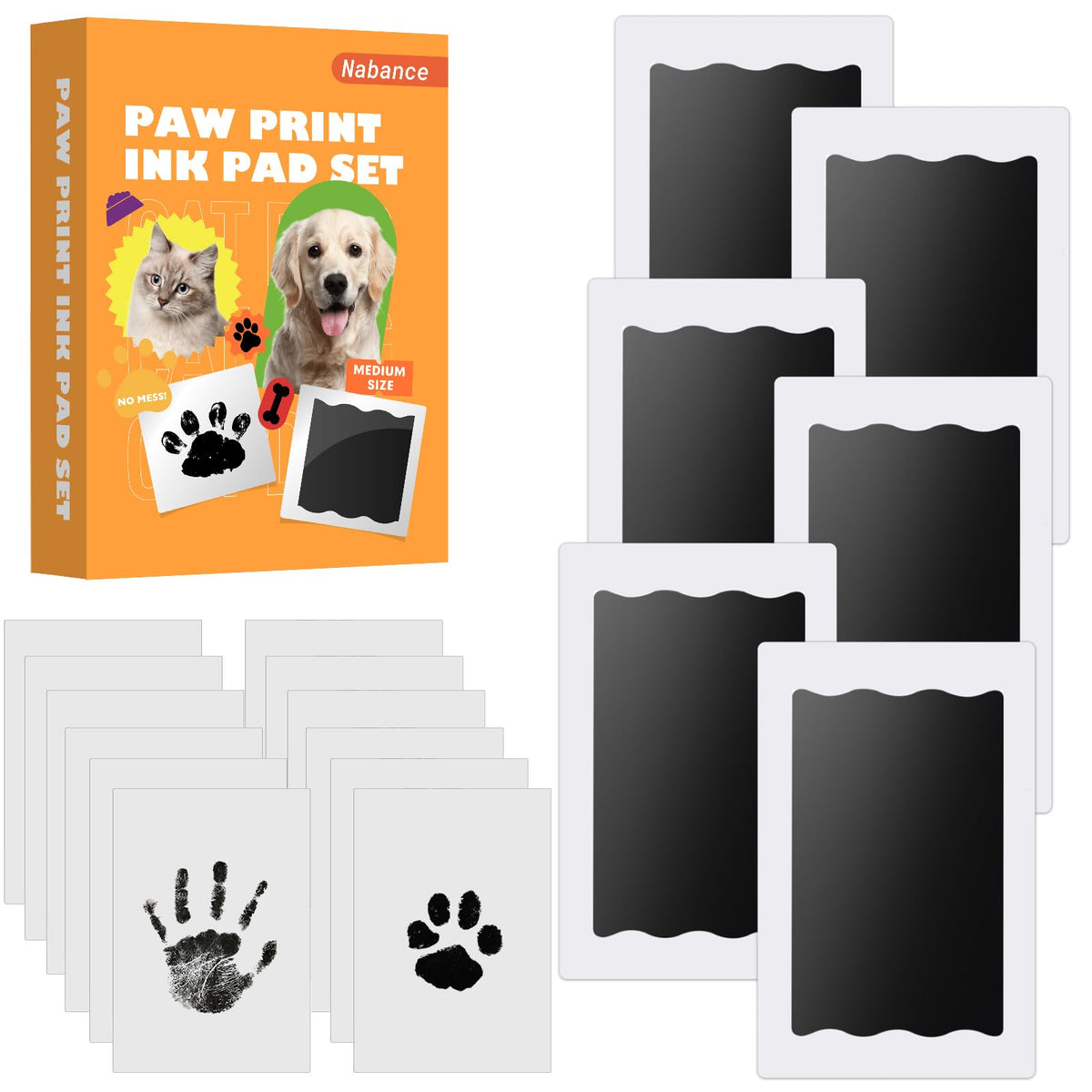 Nabance clean touch ink pad closeup highlights mess-free prints for baby and pets.