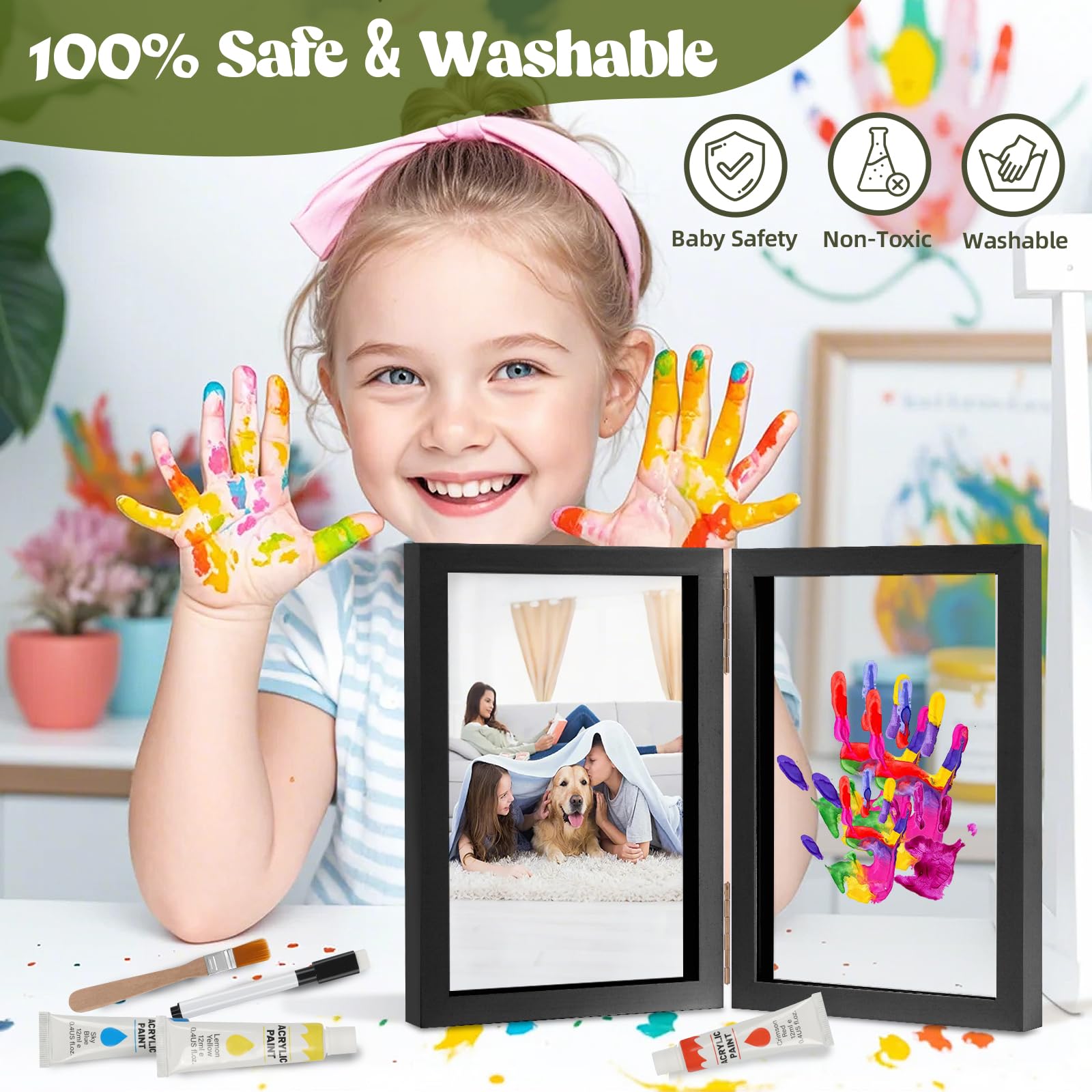 Nabance kit captures baby hands and paw prints for memory milestones.
