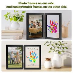 Nabance handprint frame detail highlights sturdy wood ready for wall display.