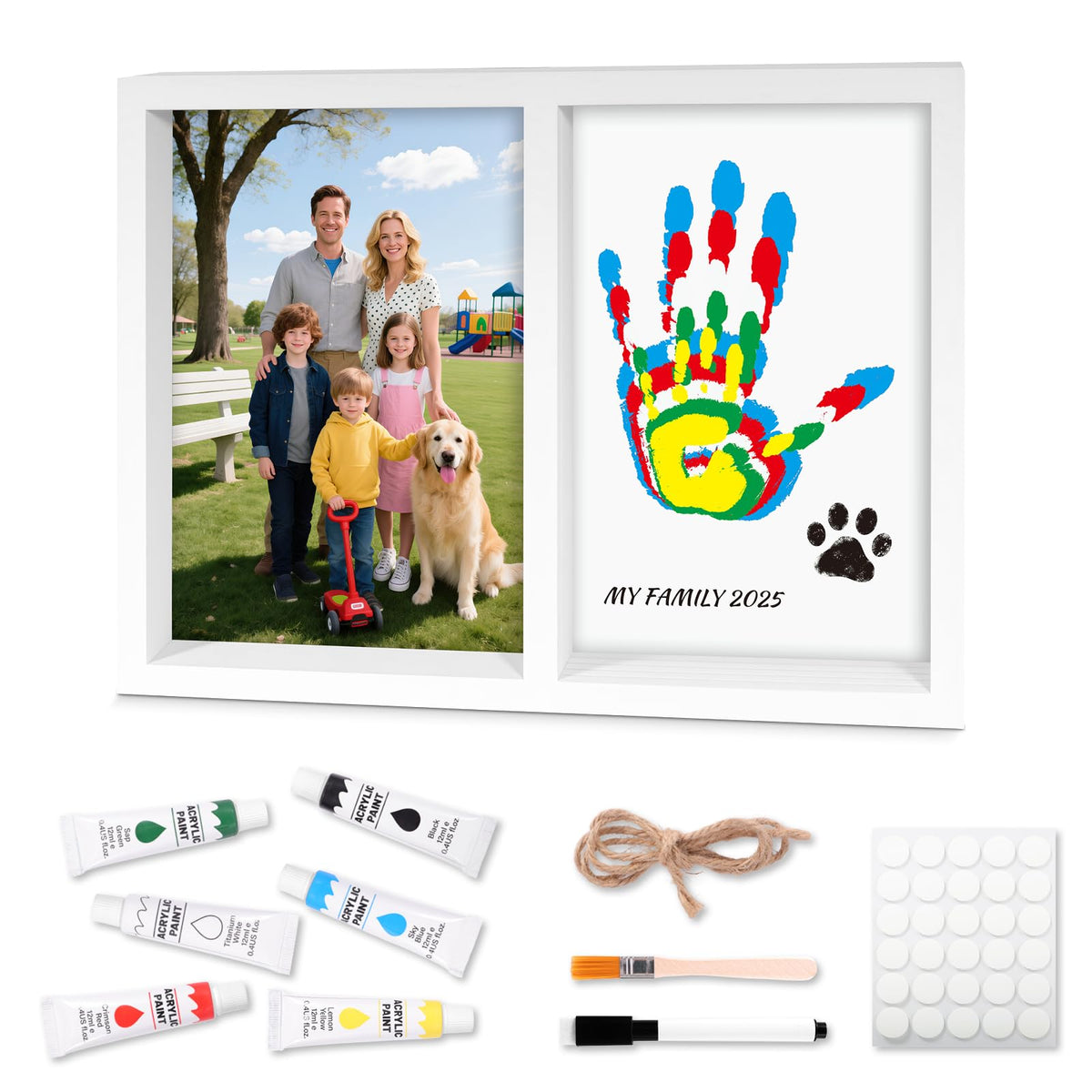 Nabance family handprint frame front view showcasing a timeless keepsake for lasting memories.