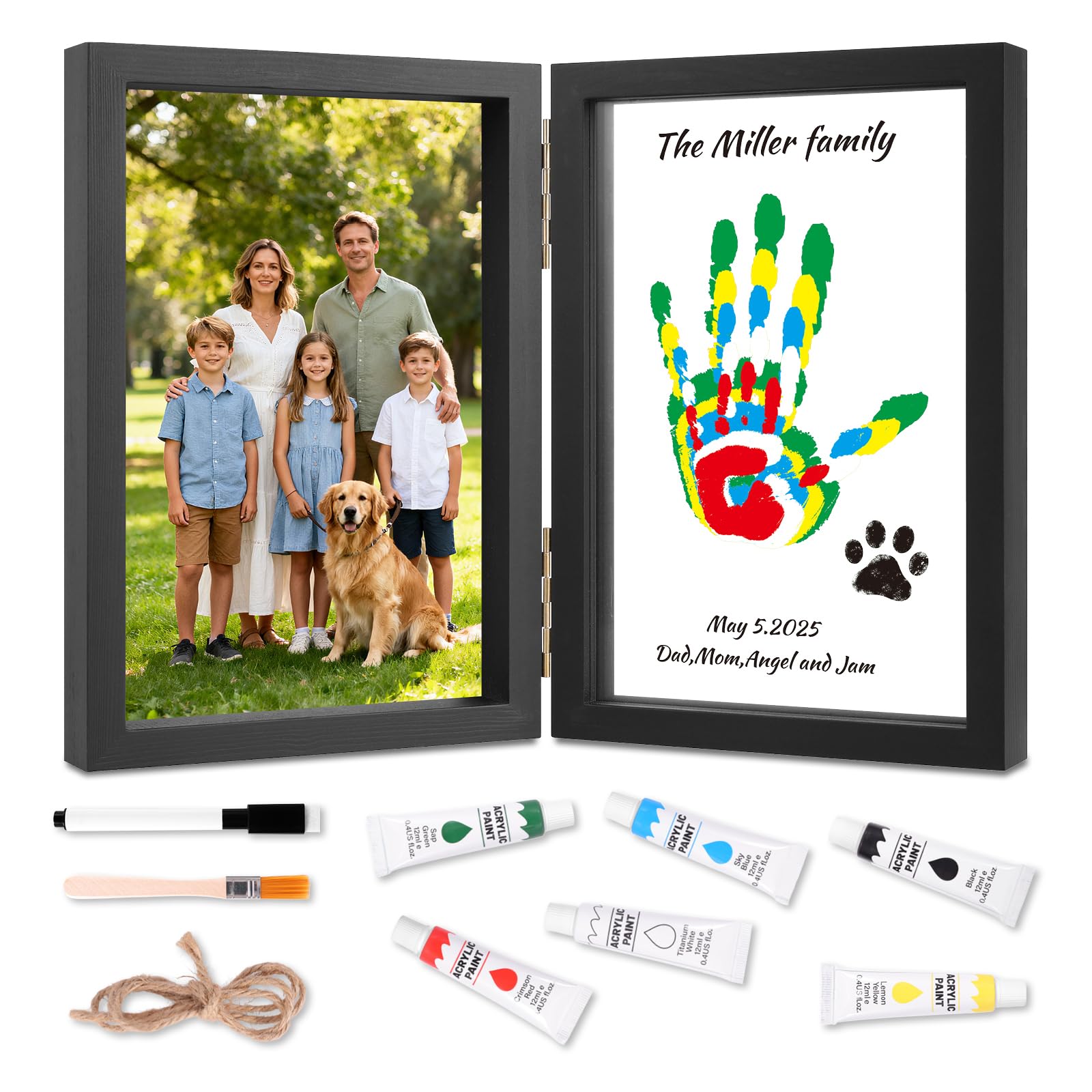 Nabance Family Handprint Kit frame-front view ready for wall display memory